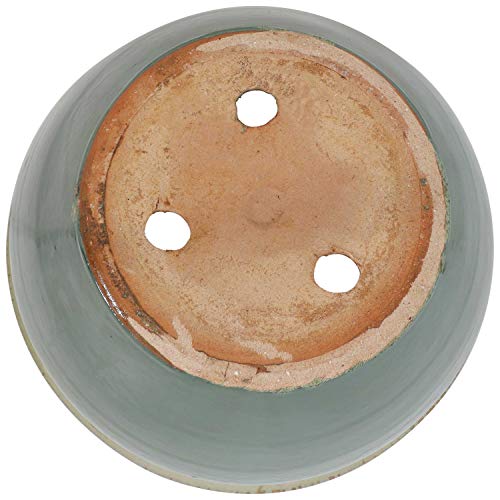 Sunnydaze Chalet 15-Inch Ceramic Indoor/Outdoor Planter - UV- and Frost-Resistant - Seafoam Glaze Finish