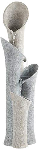Bell Modern Zen Outdoor Floor Tiered Water Fountain 34" High Cascading Decor Faux Stone for Garden Patio Backyard Deck Home Lawn Porch House Relaxation Exterior Balcony - John Timberland