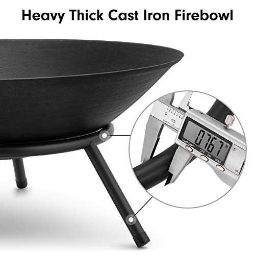 Amagabeli Fire Pit Outdoor Wood Burning 22.6in Fire Pit Fire Bowl
