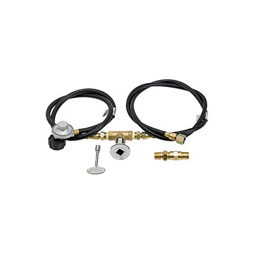 American Fireglass SS-SQPKIT-P-36 Propane 36" Square Stainless Steel Drop-in Pan with Spark Ignition Kit (18" Fire Pit Ring)