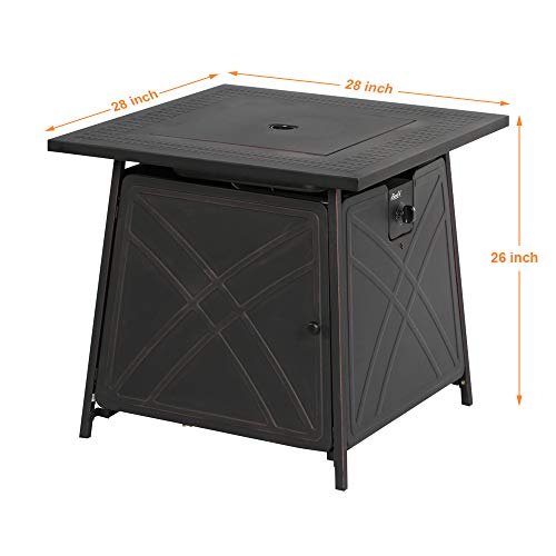 BALI OUTDOORS Gas Fire Pit Table 28 inch 50,000 BTU