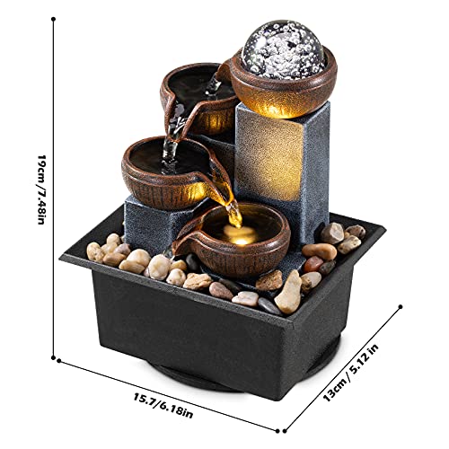Tabletop Fountain 4 Level Waterfall