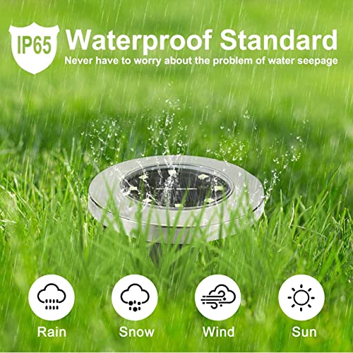 Rayolon Solar Ground Lights, Waterproof Solar Garden Lights (12 Pack Warm Light)