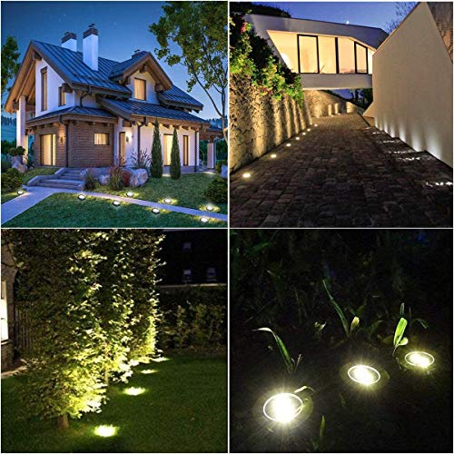 Rayolon Solar Ground Lights, Waterproof Solar Garden Lights (12 Pack Warm Light)