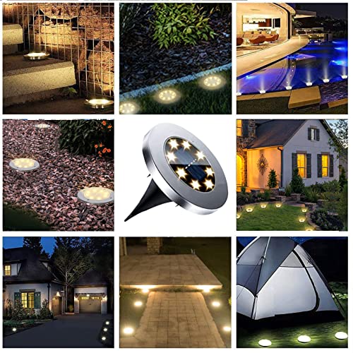 Rayolon Solar Ground Lights, Waterproof Solar Garden Lights (12 Pack Warm Light)
