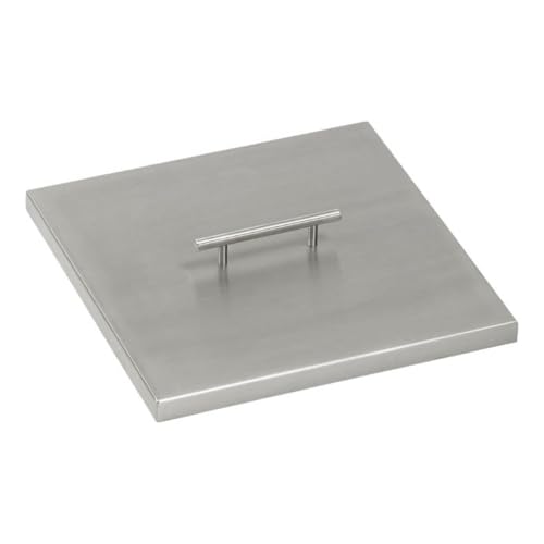 American Fireglass Square Burner Pan Cover | Stainless Steel Lid for Outdoor Fire Pit or Table | for Natural Gas or Propane Fires | 15" x 15" x 1.5"