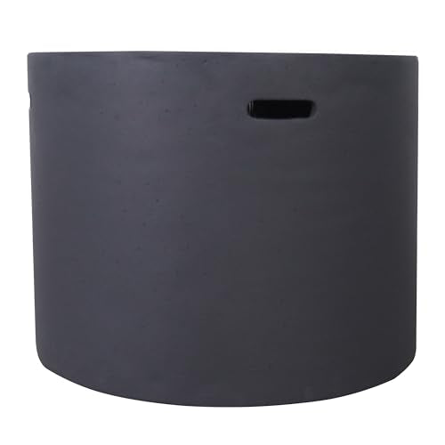 Christopher Knight Home Aidan Outdoor Patio Modern 31" Round Light Weight Concrete Gas Burning Fire Pit, Dark Gray