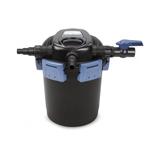 Aquascape 95053 UltraKlean 2000 Gallon Biological Pressure Filter with 14 Watt UV Clarifier Sterilizer for Pond Water Feature, 2,700 GPH Black