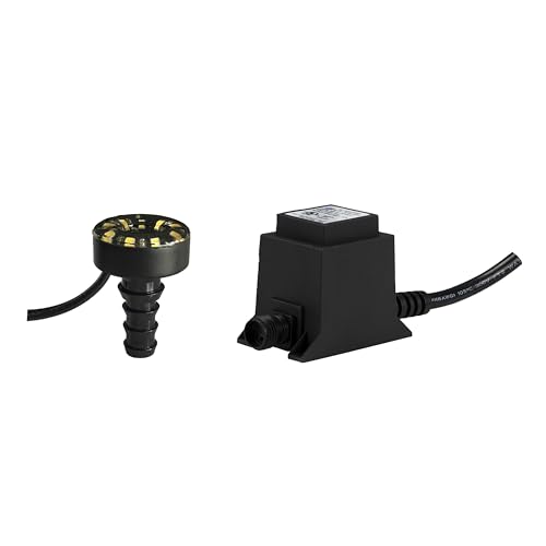 Aquascape Warm White LED Fountain Accent Light Kit with Transformer for Outdoor Water Fountains &amp; Water Features, Submersible Pond Lighting, 84009