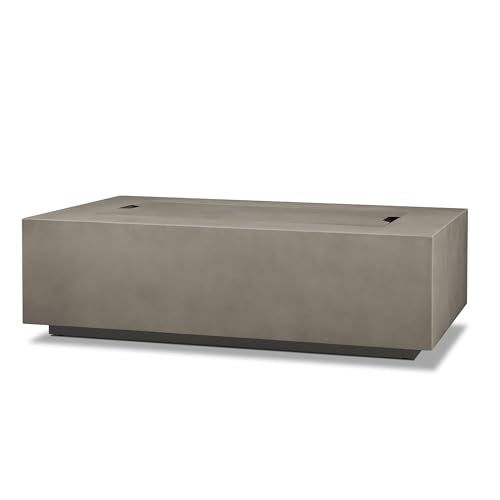 Real Flame Aegean 50in Rectangle Propane or Natural Gas Fire Pit Table - Mist Gray