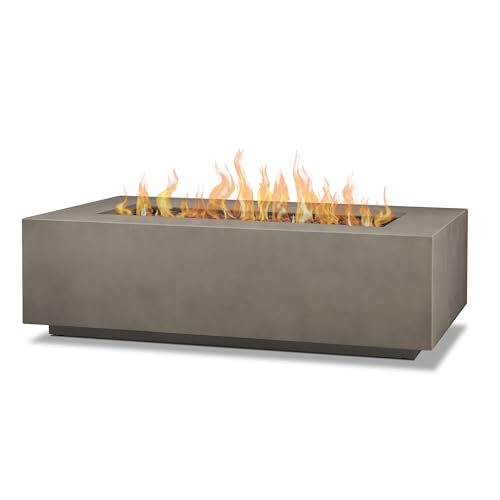 Real Flame Aegean 50in Rectangle Propane or Natural Gas Fire Pit Table - Mist Gray