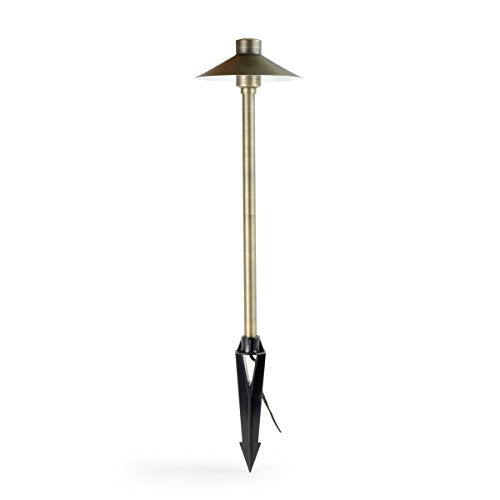 Aquascape Path and Area LED Landscape Light, Hat Top Design, Durable Brass, Antique Bronze Finish, 3-Watt, Low Voltage LVL | 84063