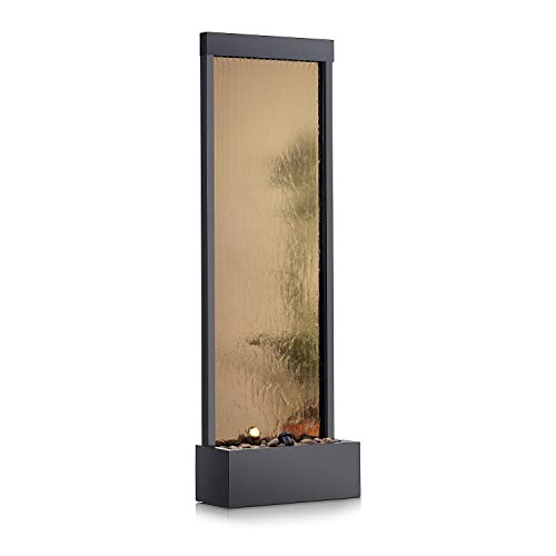 Alpine Corporation 72" Bronze Mirror Waterfall Fountain with LED Lights
