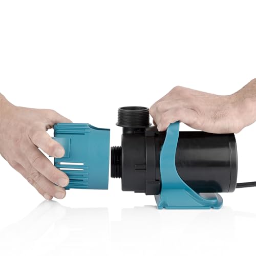 Alpine Corporation 5600 GPH Vortex Submersible Water Pump 20 Ft Cord for Ponds, Fountains and Water Circulations, Quiet Operation Vertical/Horizontal, 22.5 Ft Lift 324 Watts, Black/Teal
