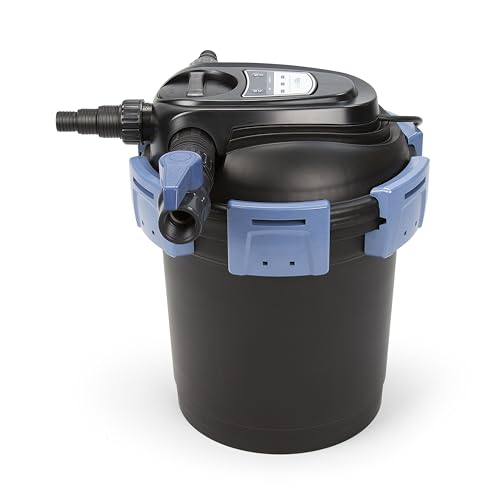 Aquascape 95053 UltraKlean 2000 Gallon Biological Pressure Filter with 14 Watt UV Clarifier Sterilizer for Pond Water Feature, 2,700 GPH Black