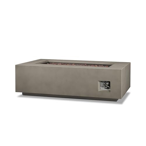 Real Flame Aegean 50in Rectangle Propane or Natural Gas Fire Pit Table - Mist Gray
