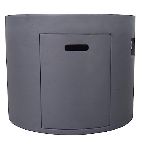 Christopher Knight Home Aidan Outdoor Patio Modern 31" Round Light Weight Concrete Gas Burning Fire Pit, Dark Gray