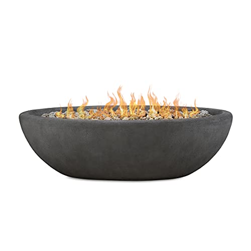 Real Flame Riverside 58" Oval Propane Fire Pit Bowl - Shale
