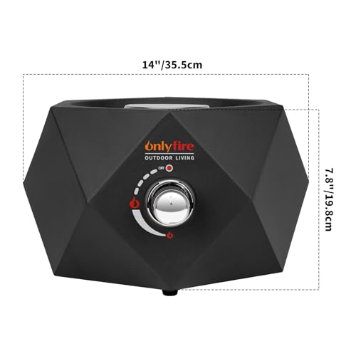 14" Modern Gas Fire Pit Side-Mounted, Tabletop Fireplace