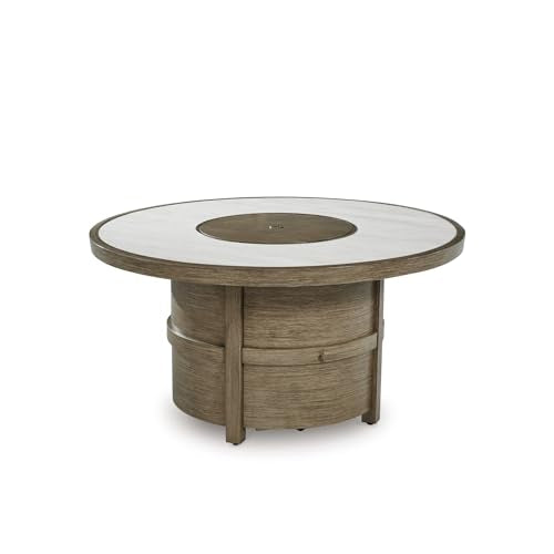 Signature Design by Ashley Outdoor Propane Gas Fire Pit Table, 48 in Round