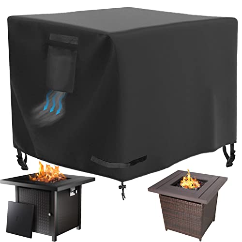 Square Fire Pit Table Cover 32 x 32 x 25 inch, Waterproof, Heavy Duty