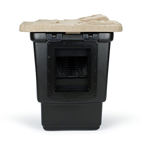 Aquascape Signature Series 1000 Pond Skimmer, Large-Capacity Surface Debris Removal with Rigid Basket and Filter Mat, Adjustable Weir, Includes Faux Rock Lid, for Ponds Up to 1,000 sq. ft.,43022