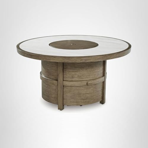 Signature Design by Ashley Outdoor Propane Gas Fire Pit Table, 48 in Round