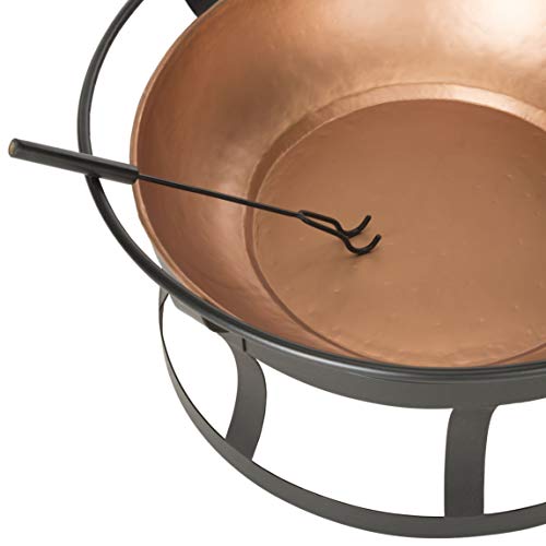 SAFAVIEH Outdoor Bonair Metal Fire Pit, 28" Copper/Black PIT1012A