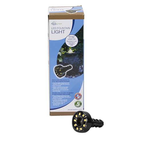 Aquascape Warm White LED Fountain Accent Light for Outdoor Water Fountains & Water Features, Submersible Pond Lighting, 84008