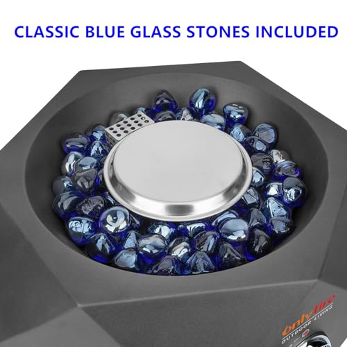 14" Modern Gas Fire Pit Side-Mounted, Tabletop Fireplace