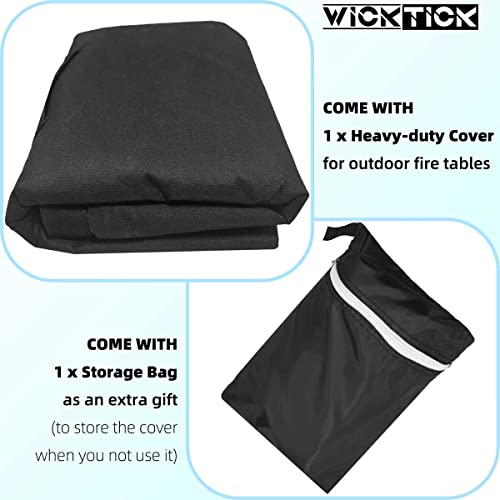 Square Fire Pit Table Cover 32 x 32 x 25 inch, Waterproof, Heavy Duty