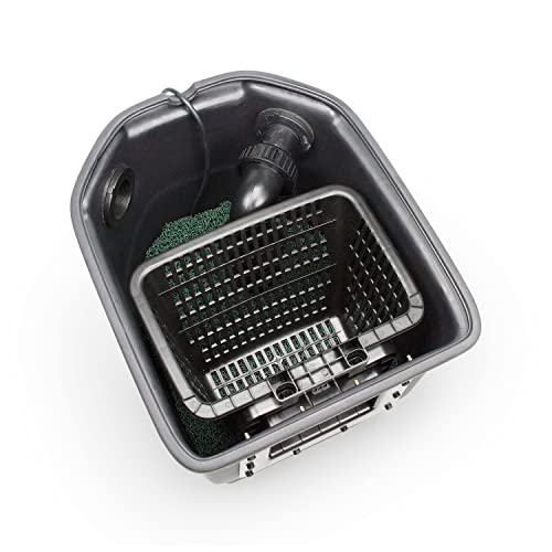 Aquascape Signature Series 400 Pond Skimmer, Surface Debris Removal with Rigid Basket and Filter Mat, Heavy-Duty Construction, Includes Faux Rock Lid, for Ponds Up to 400 sq. ft.,43021