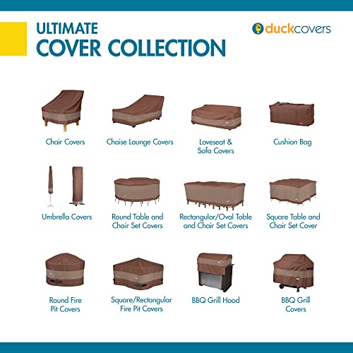 DUCKCOVERS UFPR5024 Ultimate Waterproof Round Fire Pit Cover, 48"DIA x 24"H, Mocha Cappuccino, Patio Furniture Covers