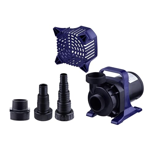 Alpine Corporation PAL5200 | 5200 GPH Submersible Water Pump with 33-ft Cord — Quiet 426W Motor, 25-ft Lift — Multi-Angle Flow for Ponds, Waterfalls & Fountains — Durable & Efficient (Blue)