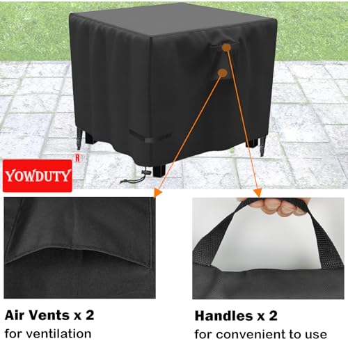 YOWDUTY Propane Gas Fire Pit Table Cover Square 30 x 30 x 25 Inch