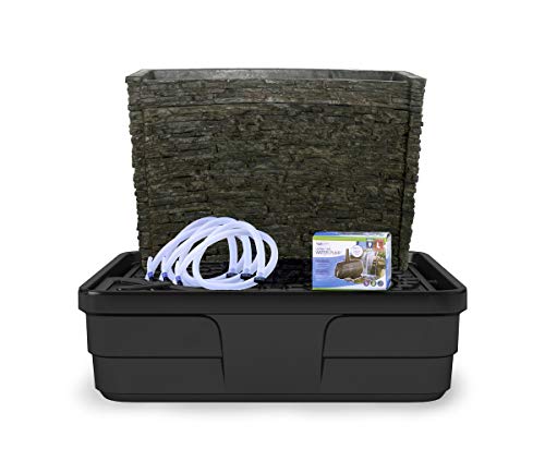 Aquascape Stacked Slate Spillway Wall Landscape Fountain Kit with Aquabasin and Ultra Pump, 32-inch | 78269