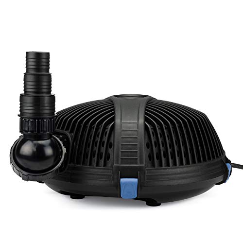 Aquascape AquaForce PRO 4000 to 8000 Solids Handling Pond Pump, Adjustable Flow Waterfall, Skimmer and Vault Pump with Smart Control Receiver, 91104