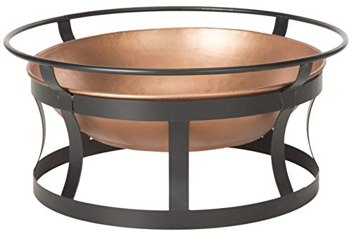SAFAVIEH Outdoor Bonair Metal Fire Pit, 28" Copper/Black PIT1012A