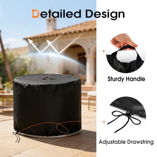 Rilime Propane Fire Pit Cover 30" D x 25" H fit for BALI OUTDOORS