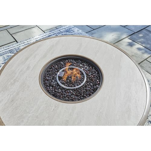 Signature Design by Ashley Outdoor Propane Gas Fire Pit Table, 48 in Round