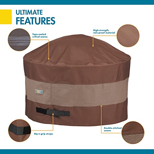 DUCKCOVERS UFPR5024 Ultimate Waterproof Round Fire Pit Cover, 48"DIA x 24"H, Mocha Cappuccino, Patio Furniture Covers