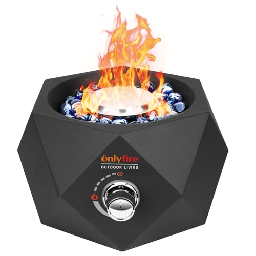14" Modern Gas Fire Pit Side-Mounted, Tabletop Fireplace