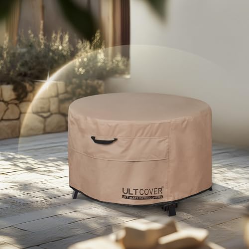 ULTCOVER Waterproof Round Patio Fire Pit Table Cover 36 inch