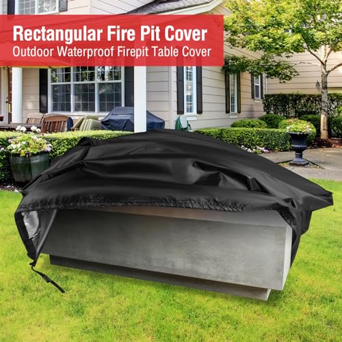 Youlvy Rectangular Fire Pit Cover for Firepit Table, 60 x 28 x 17 Inch