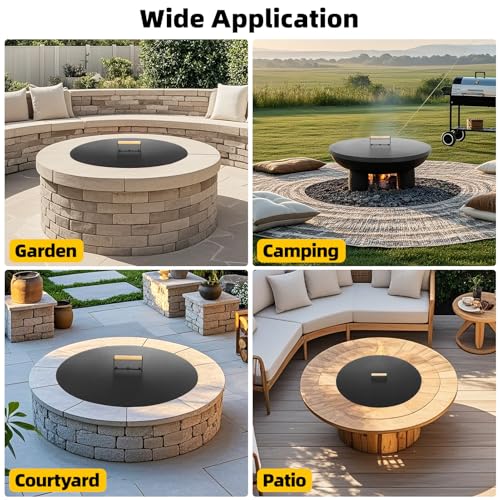 G GOOD GAIN Firepit Lid Round 30 Inch,Rust Resistant Fire Pit Lid Cover