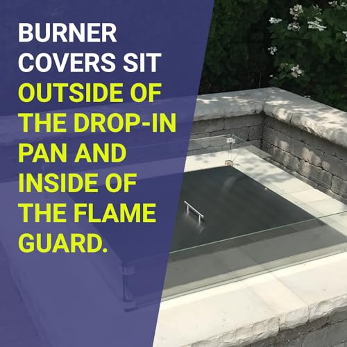 American Fireglass Square Burner Pan Cover | Stainless Steel Lid for Outdoor Fire Pit or Table | for Natural Gas or Propane Fires | 15" x 15" x 1.5"