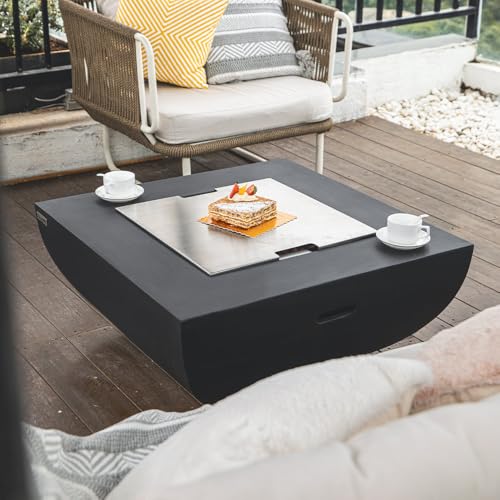 Modeno Aurora Natural Gas Fire Pit Table Cast Concrete 34 x 34-in