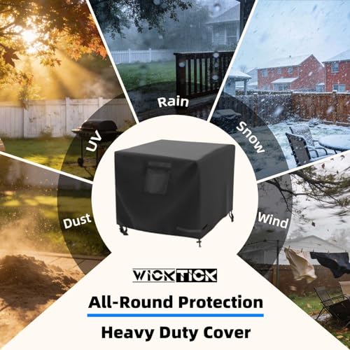 Square Fire Pit Table Cover 32 x 32 x 25 inch, Waterproof, Heavy Duty