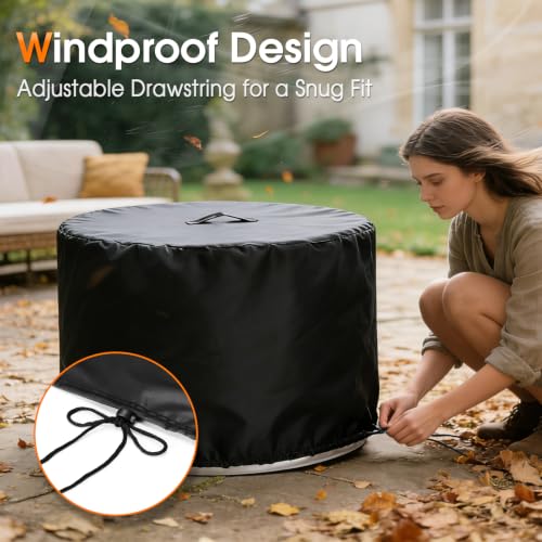 Rilime Propane Fire Pit Cover 30" D x 25" H fit for BALI OUTDOORS