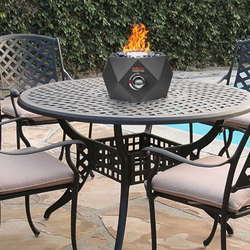 14" Modern Gas Fire Pit Side-Mounted, Tabletop Fireplace